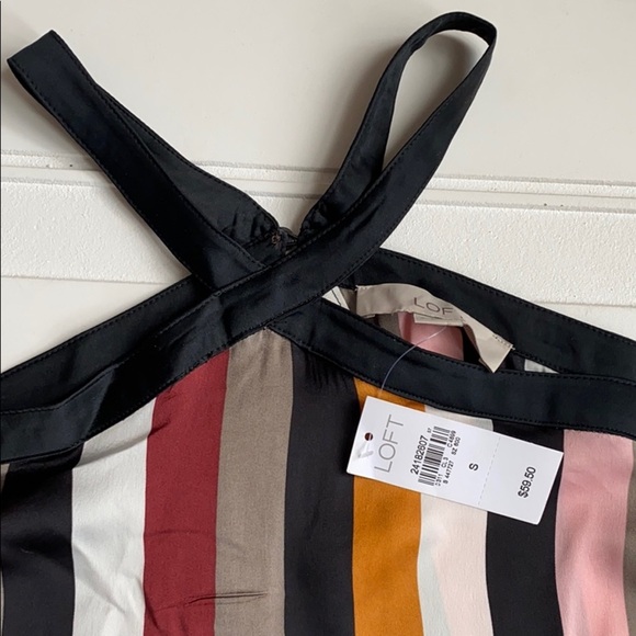 NWT Ann Taylor Loft Open Shoulder Silk Top S - Picture 3 of 7